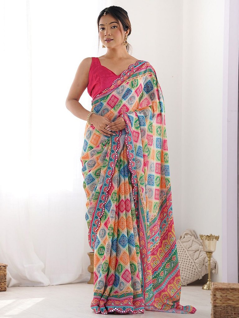 Aangan Prints Saree Collection Muiti