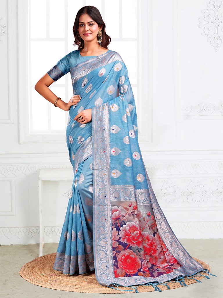 Meherloom Saree Collection Sky Blue