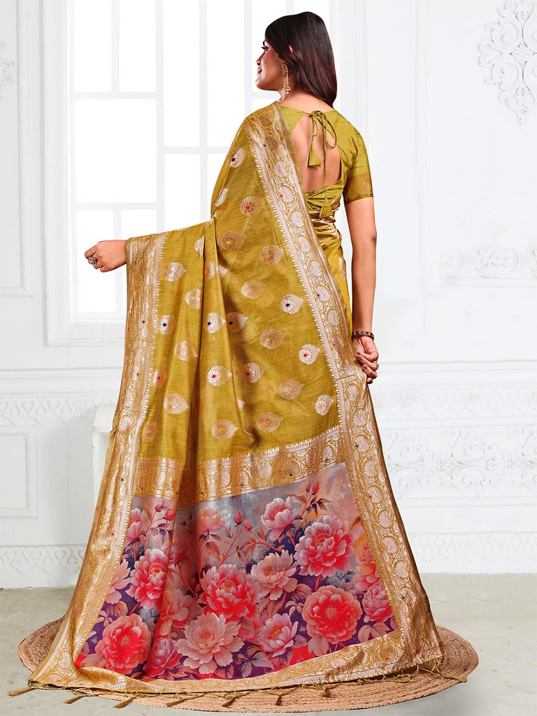 Meherloom Saree Collection Mehendi Green