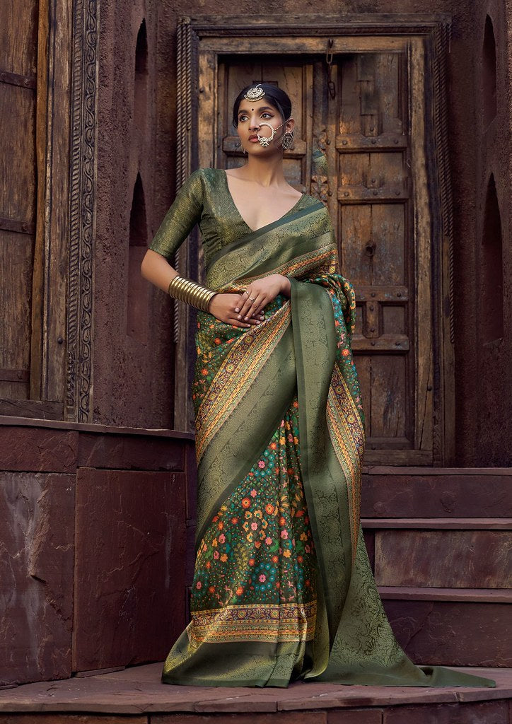 Velour Saree Collection Dark Green