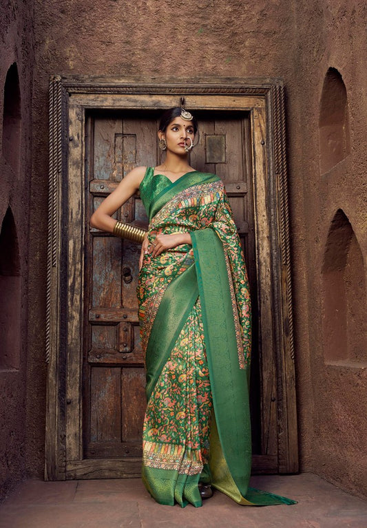 Velour Saree Collection Green