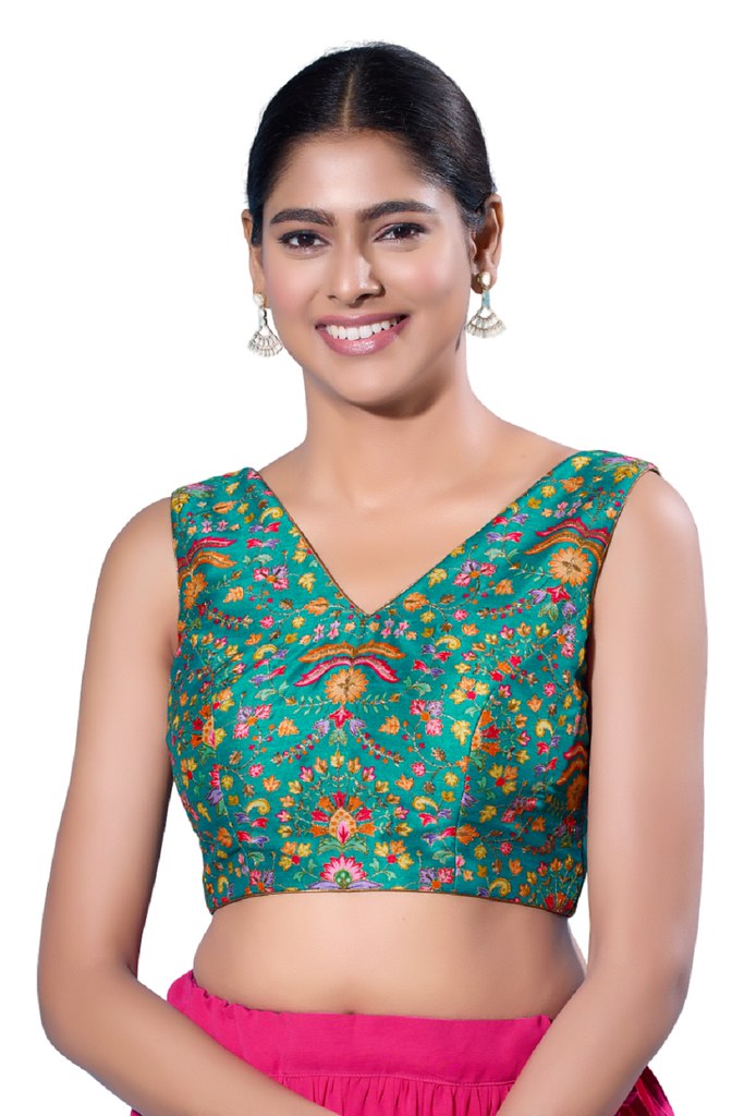 Karigari Blouse Line Rama Green