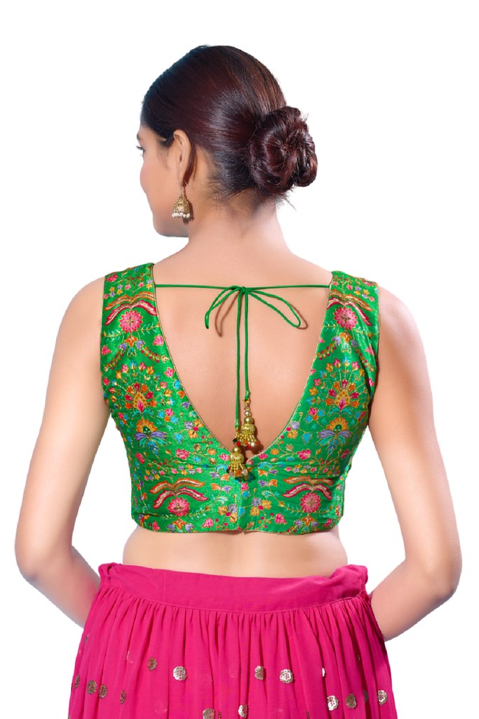 Karigari Blouse Line Green