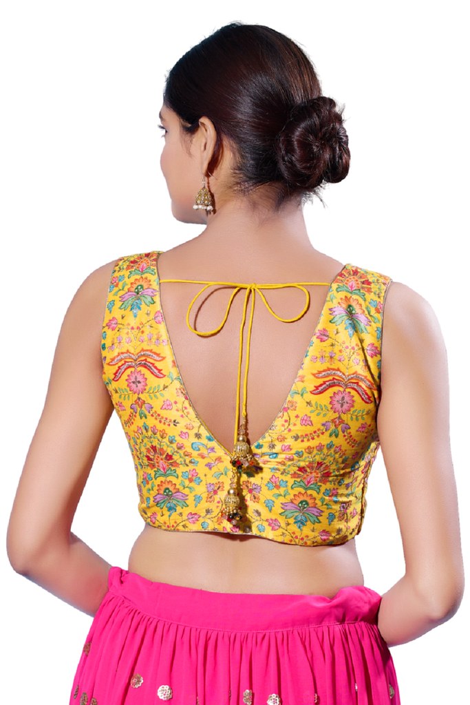 Karigari Blouse Line Yellow