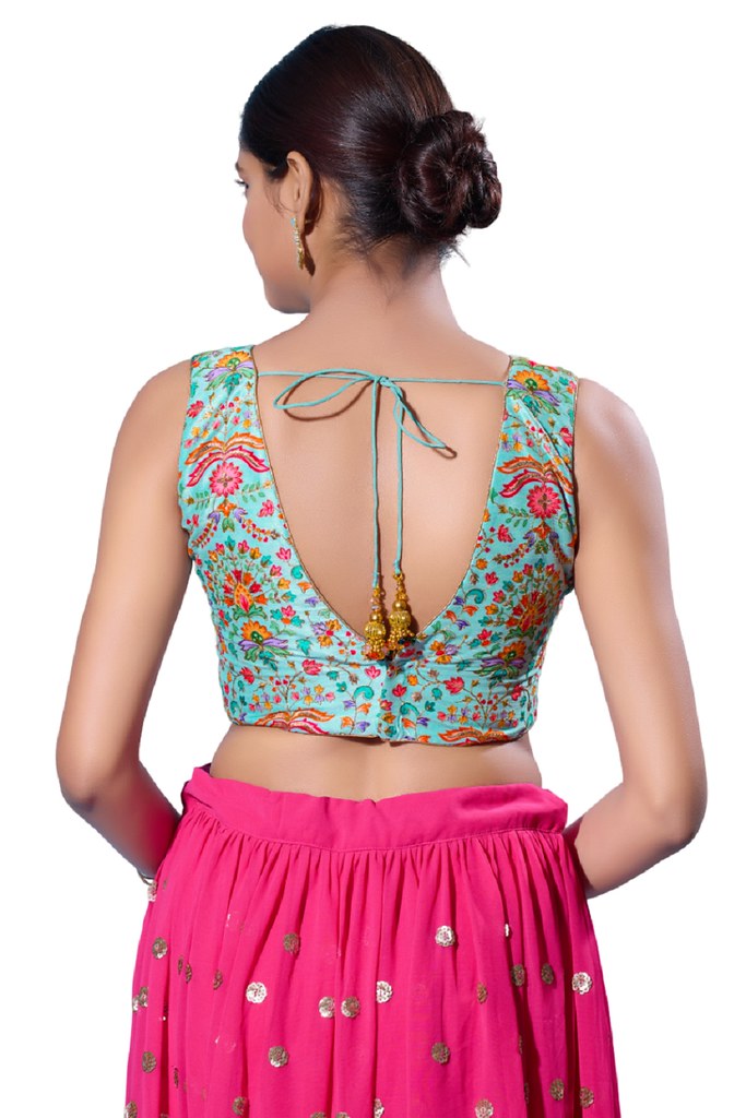 Karigari Blouse Line Blue