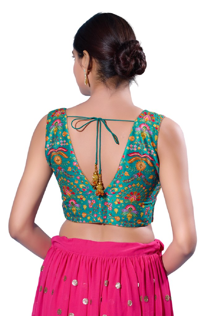 Karigari Blouse Line Rama Green