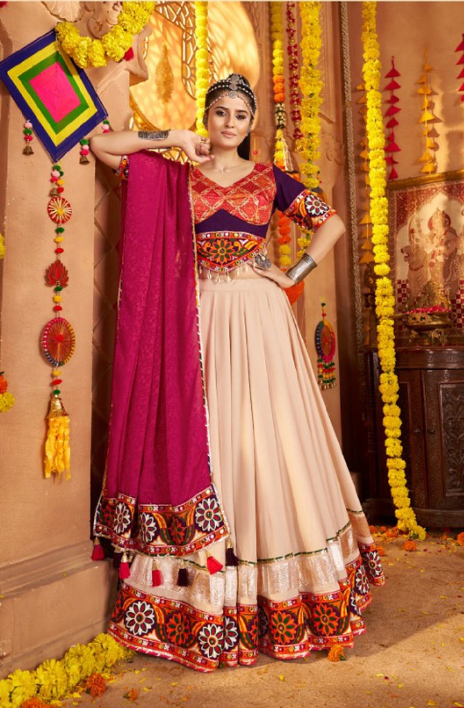 Navrangini Collection Beige Lehenga Choli