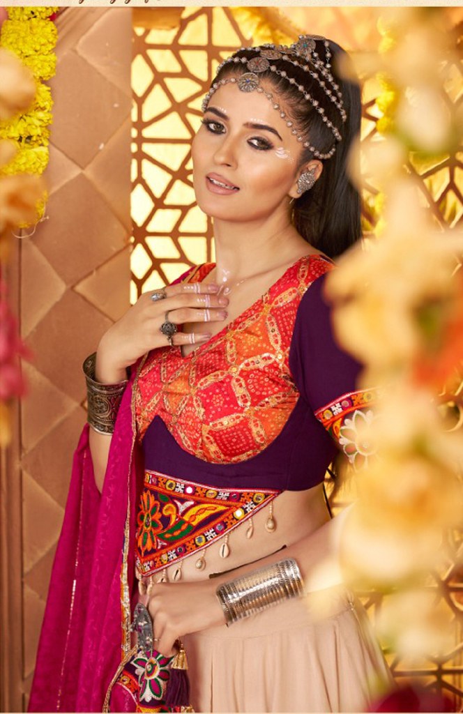 Navrangini Collection Beige Lehenga Choli