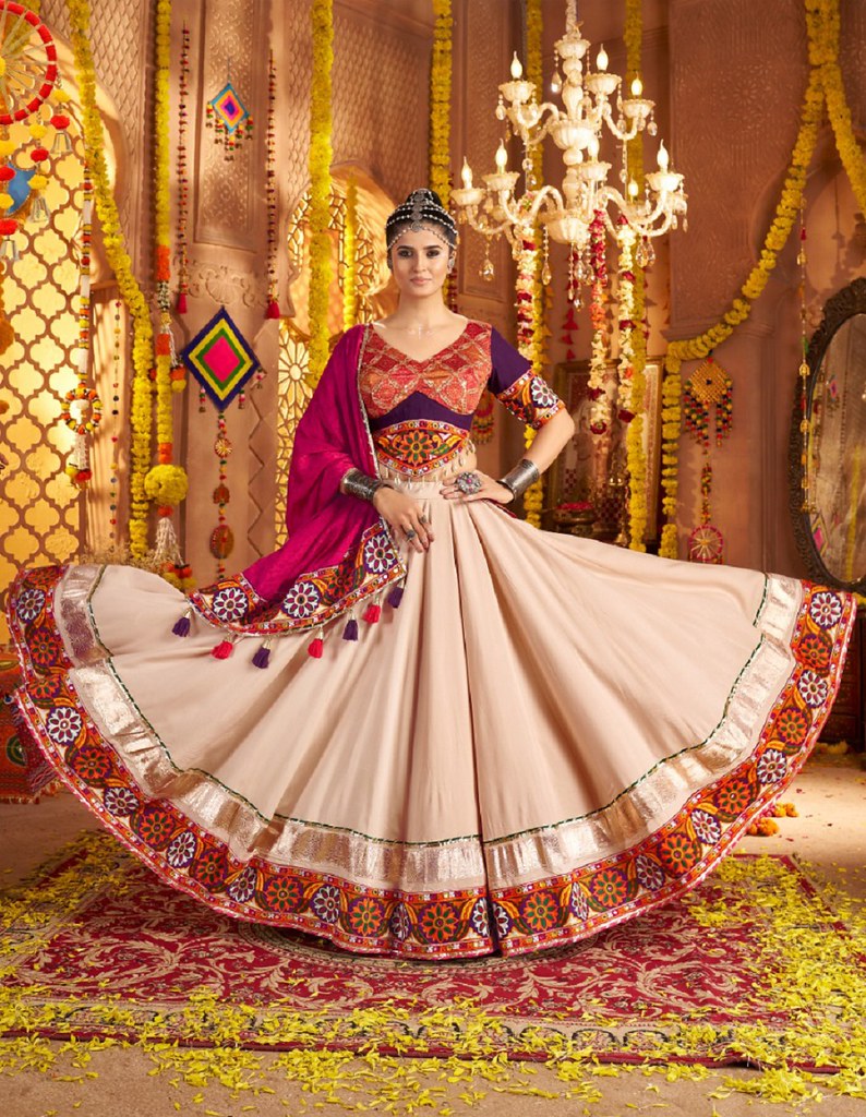 Navrangini Collection Beige Lehenga Choli