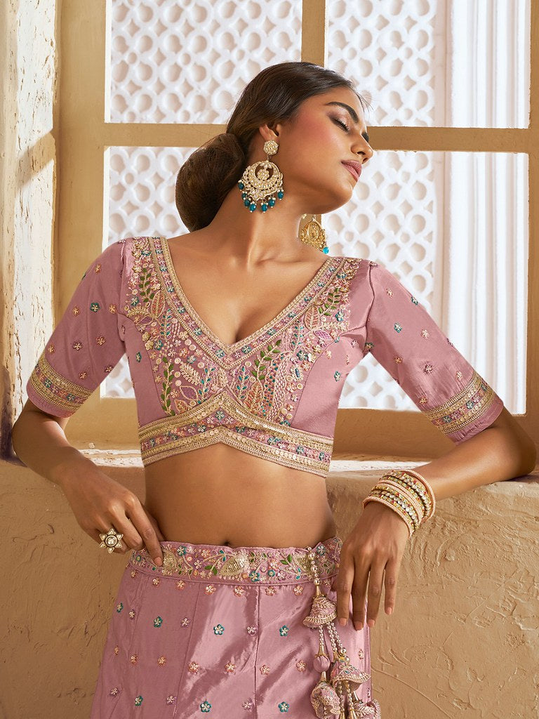 Saaz Collection Pink Lehenga Choli