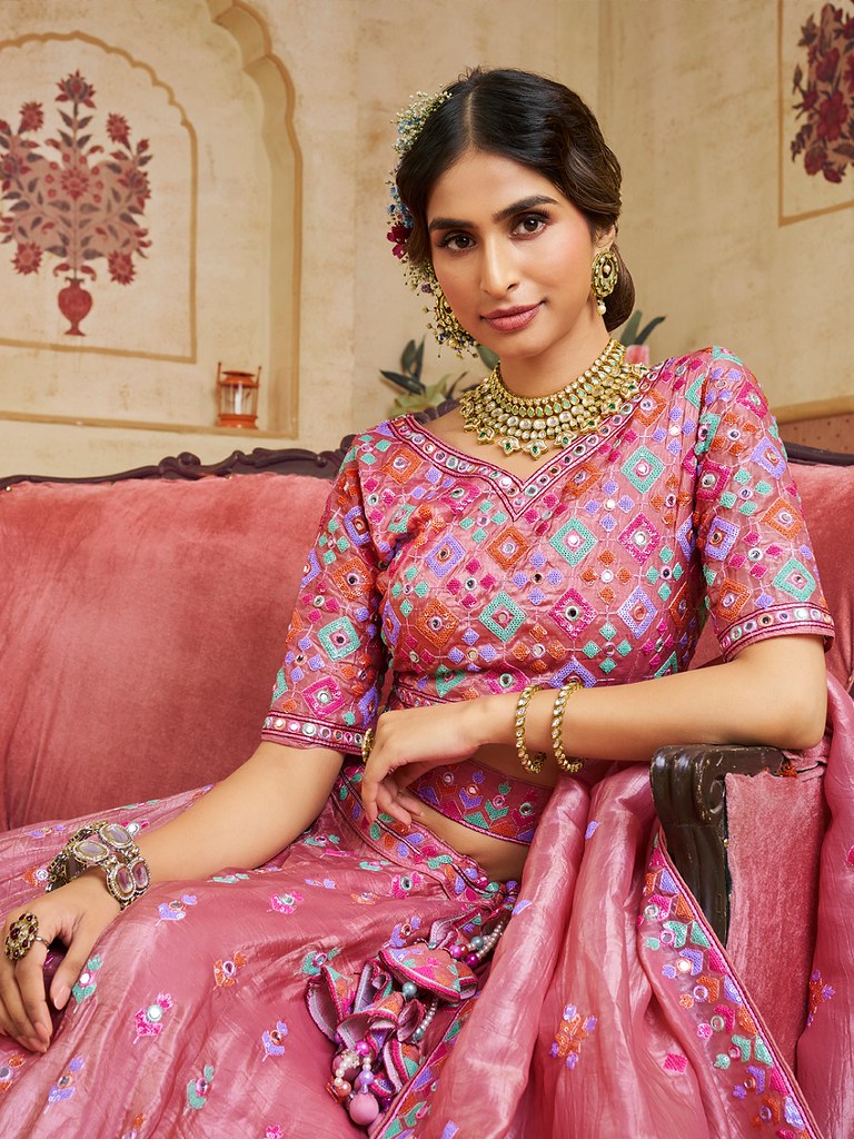 Saaz Collection Pink Lehenga Choli