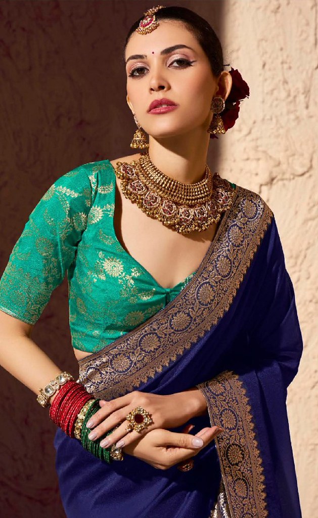 Tanishka Crepe Royale saree Blue