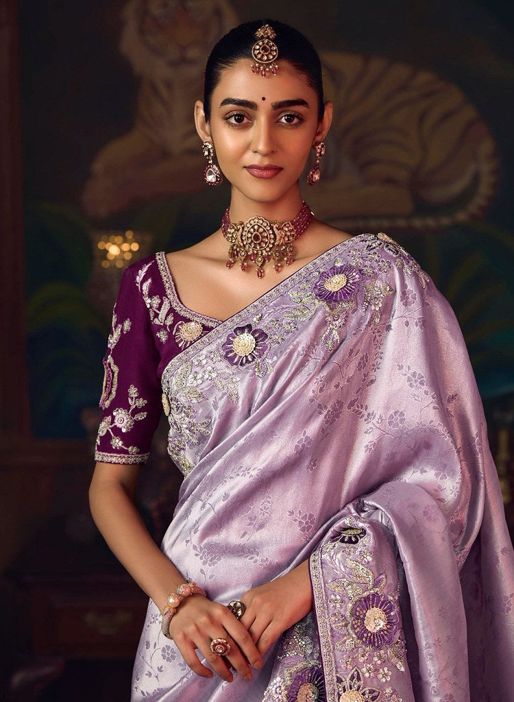 Suhasra Silk Saree Weaves Lavender