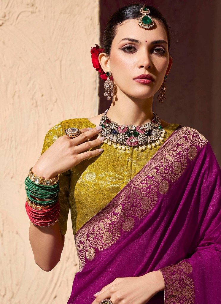 Tanishka Crepe Royale saree Purple