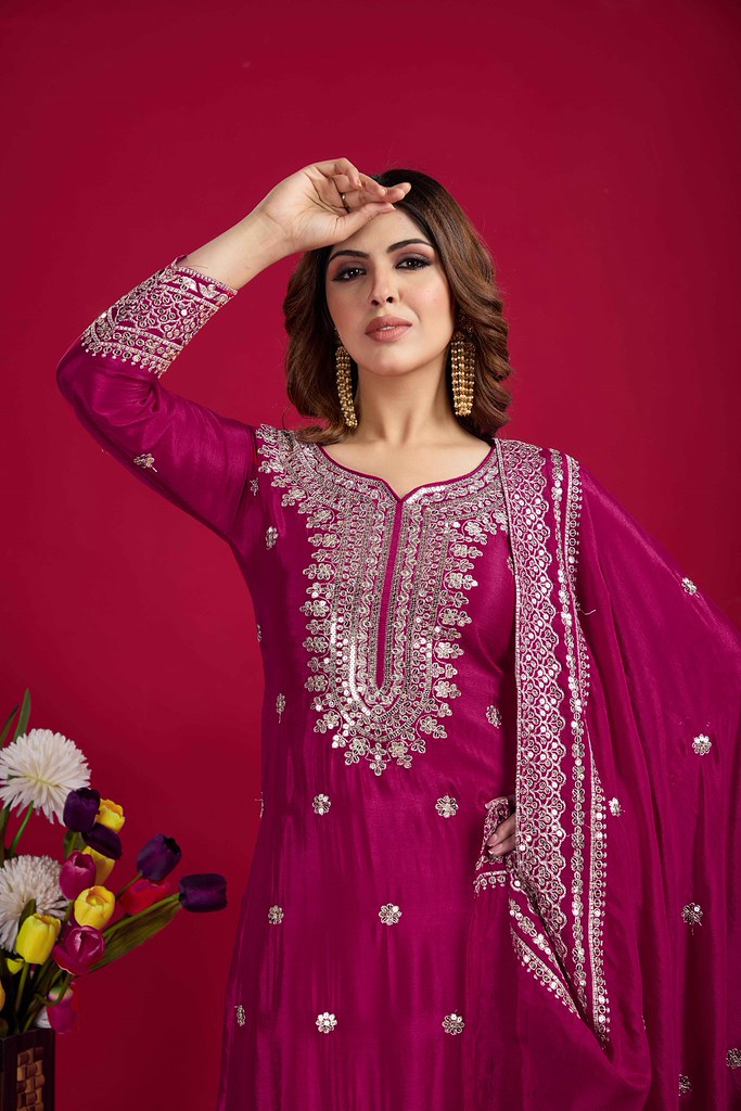 Tisya Designer Salwar Suit Pink