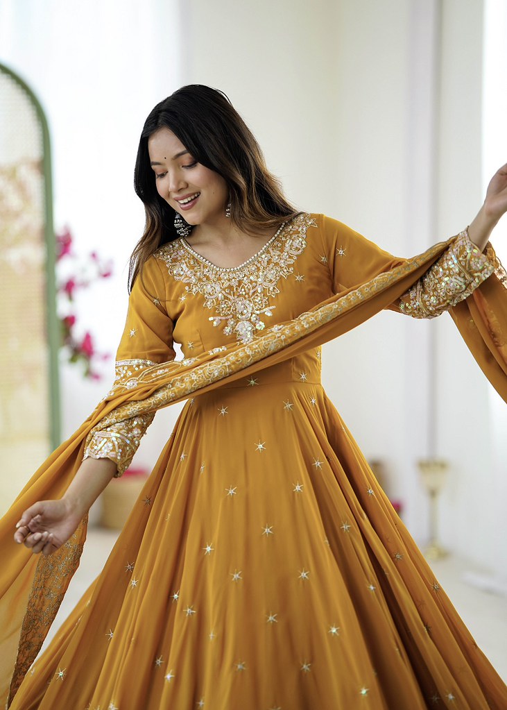 SunnyBlush Salwar Suits Yellow
