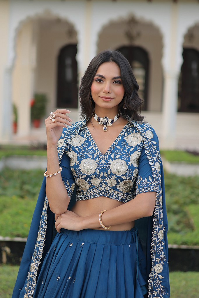 VivahSilk Signature Lehenga Set Teal