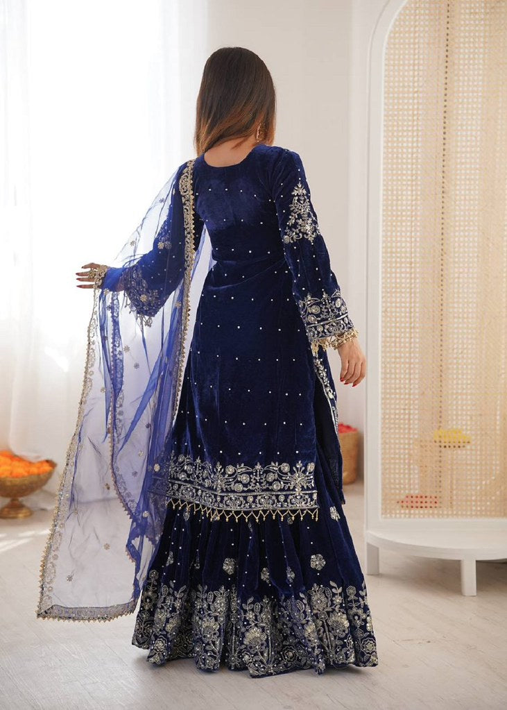 ChromaFlow Salwar Suits Navy Blue