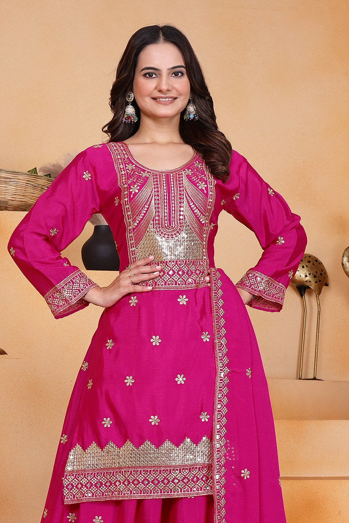 PetalGlow Salwar Suits Rani Pink
