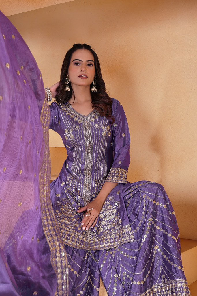 PetalGlow Salwar Suits Lavender