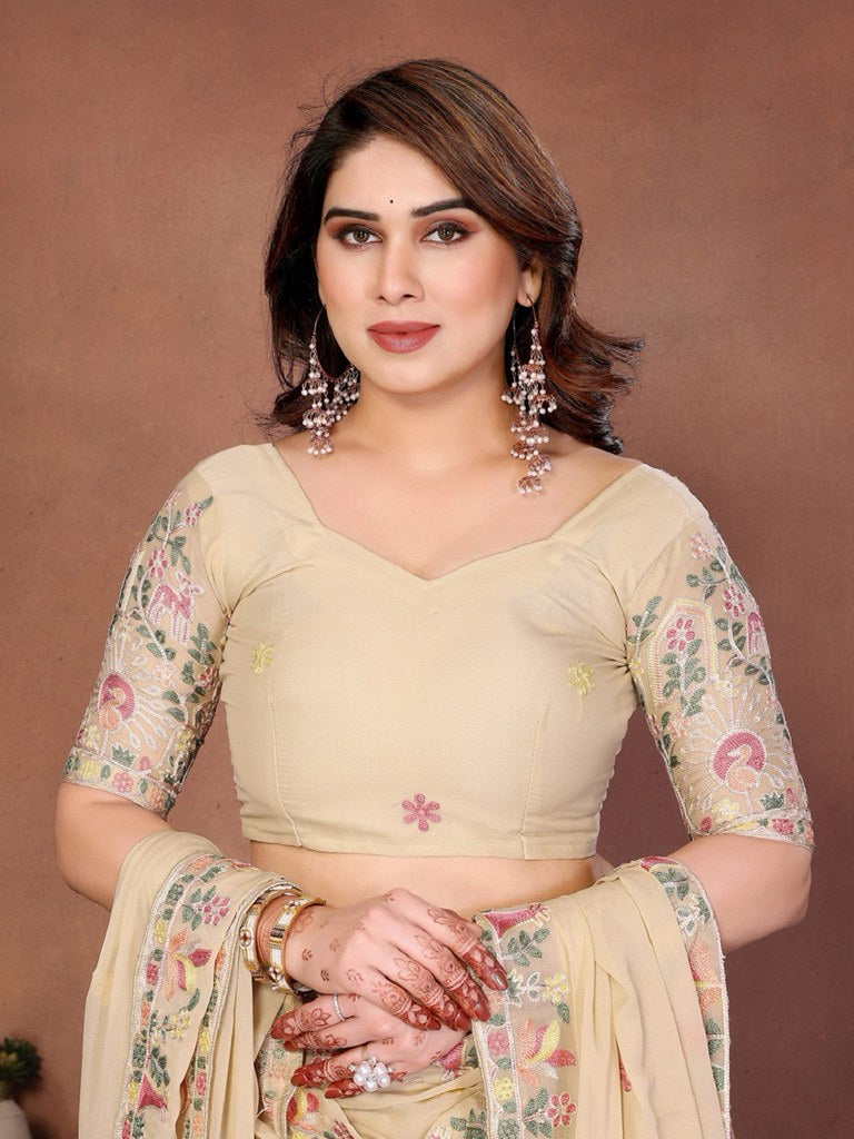 UtsavRang Lehenga Set Cream