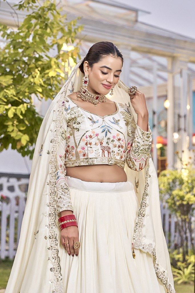 IvoryLav Luxe Lehenga White