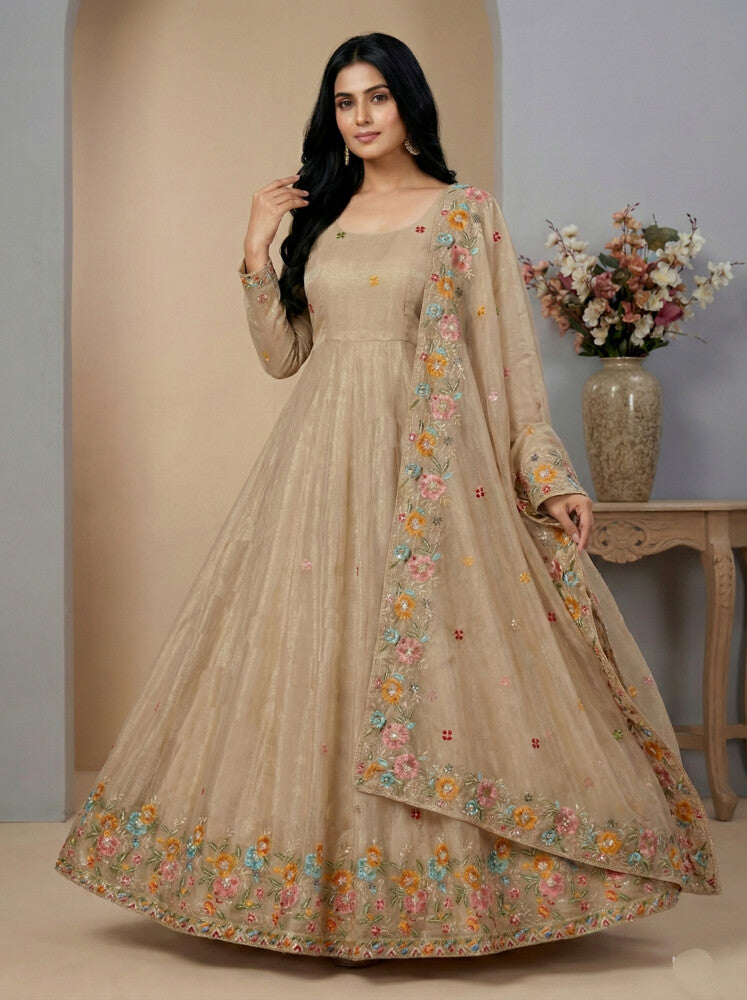 Fusion Glow Salwar Suits Cream