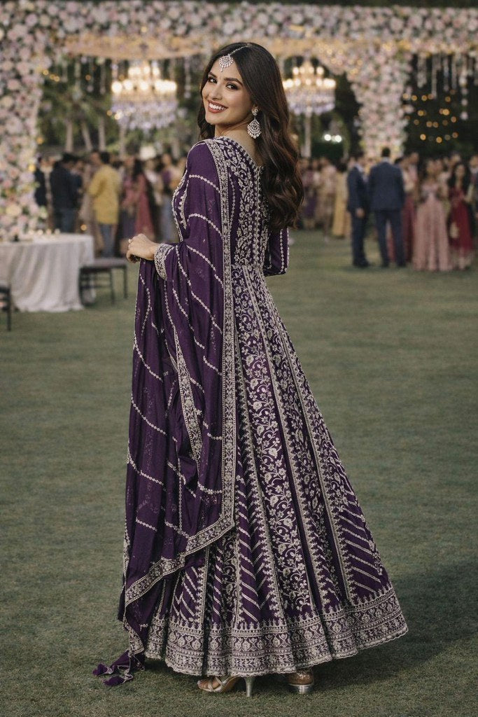 Glow Aura Gown Set Wine