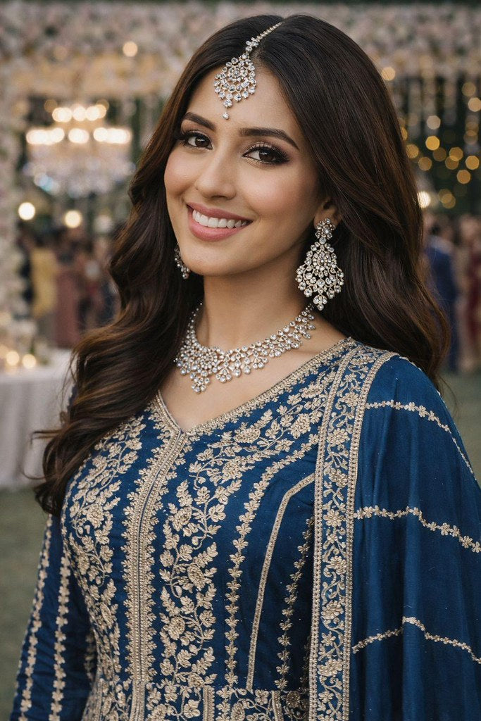 Glow Aura Gown Set Teal