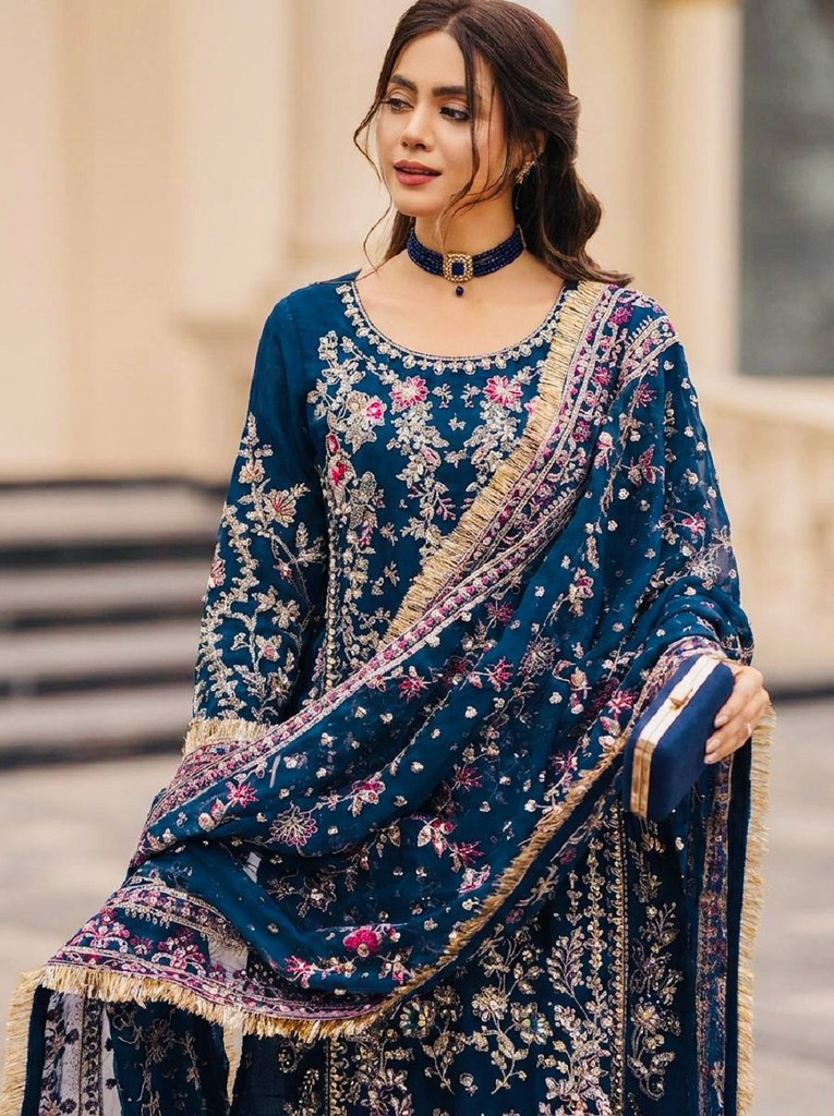 VibeFusion Salwar Suits Blue