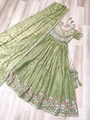 EmeraldSky Lehengas Green