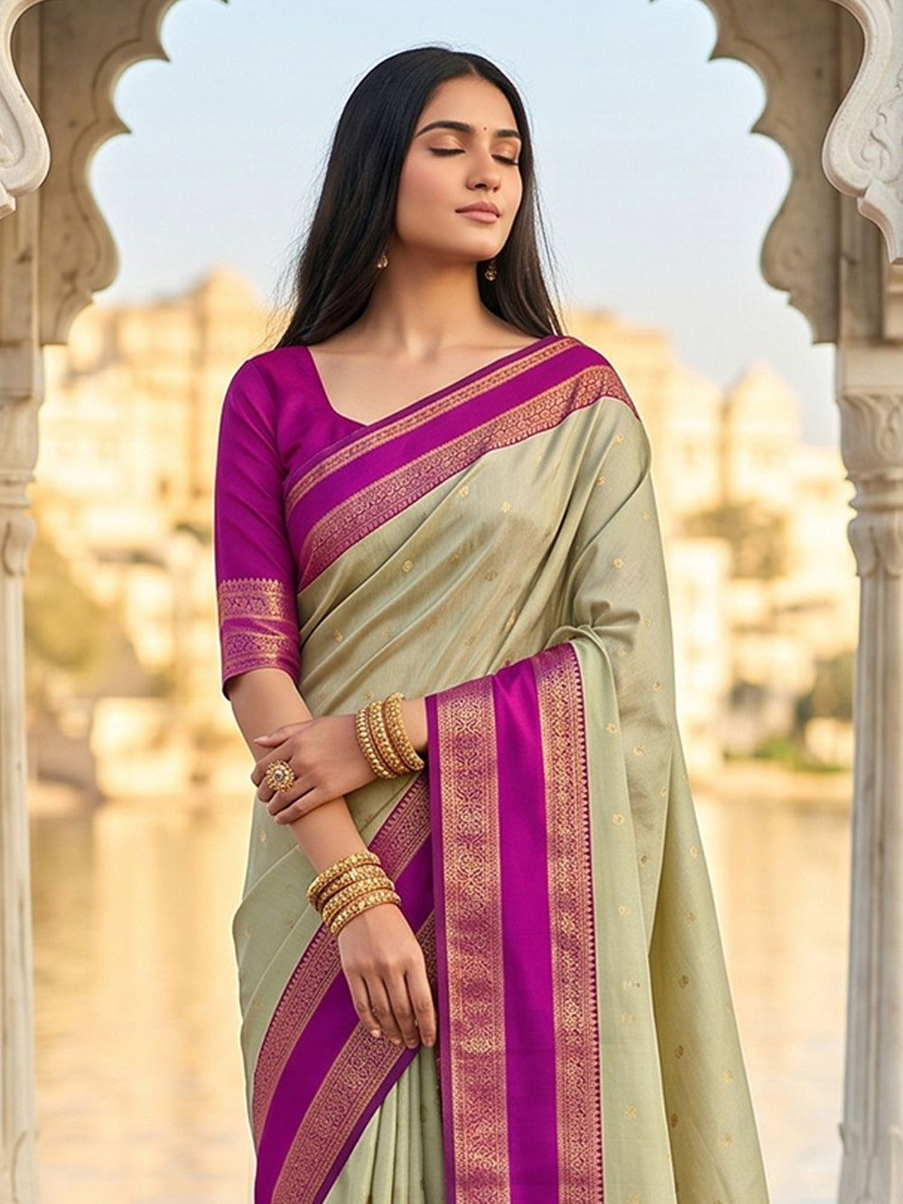 DreamDrape Saree Collection Chiku