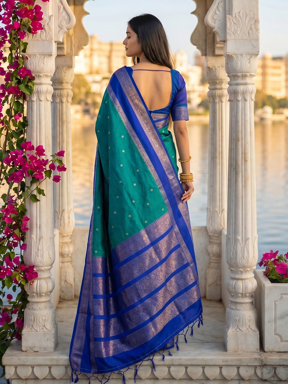 DreamDrape Saree Collection Teal