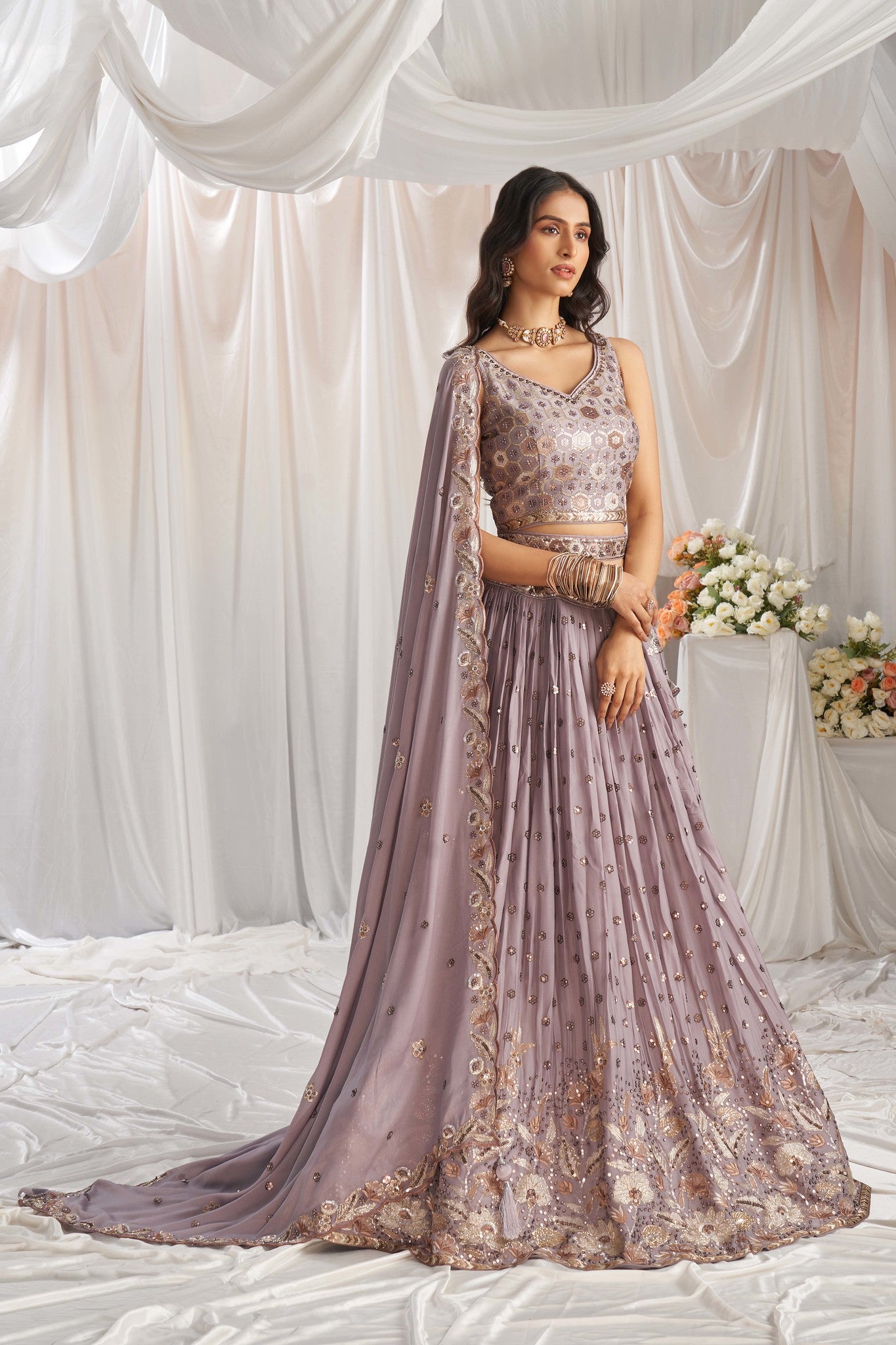 Traditional Wear Women's Heavy Lehenga Choli Collection Mauve