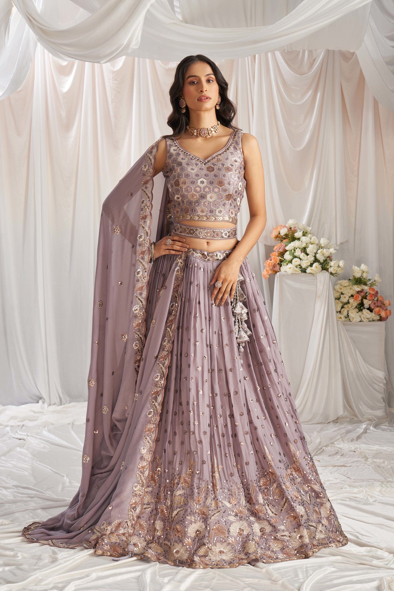 Traditional Wear Women's Heavy Lehenga Choli Collection Mauve