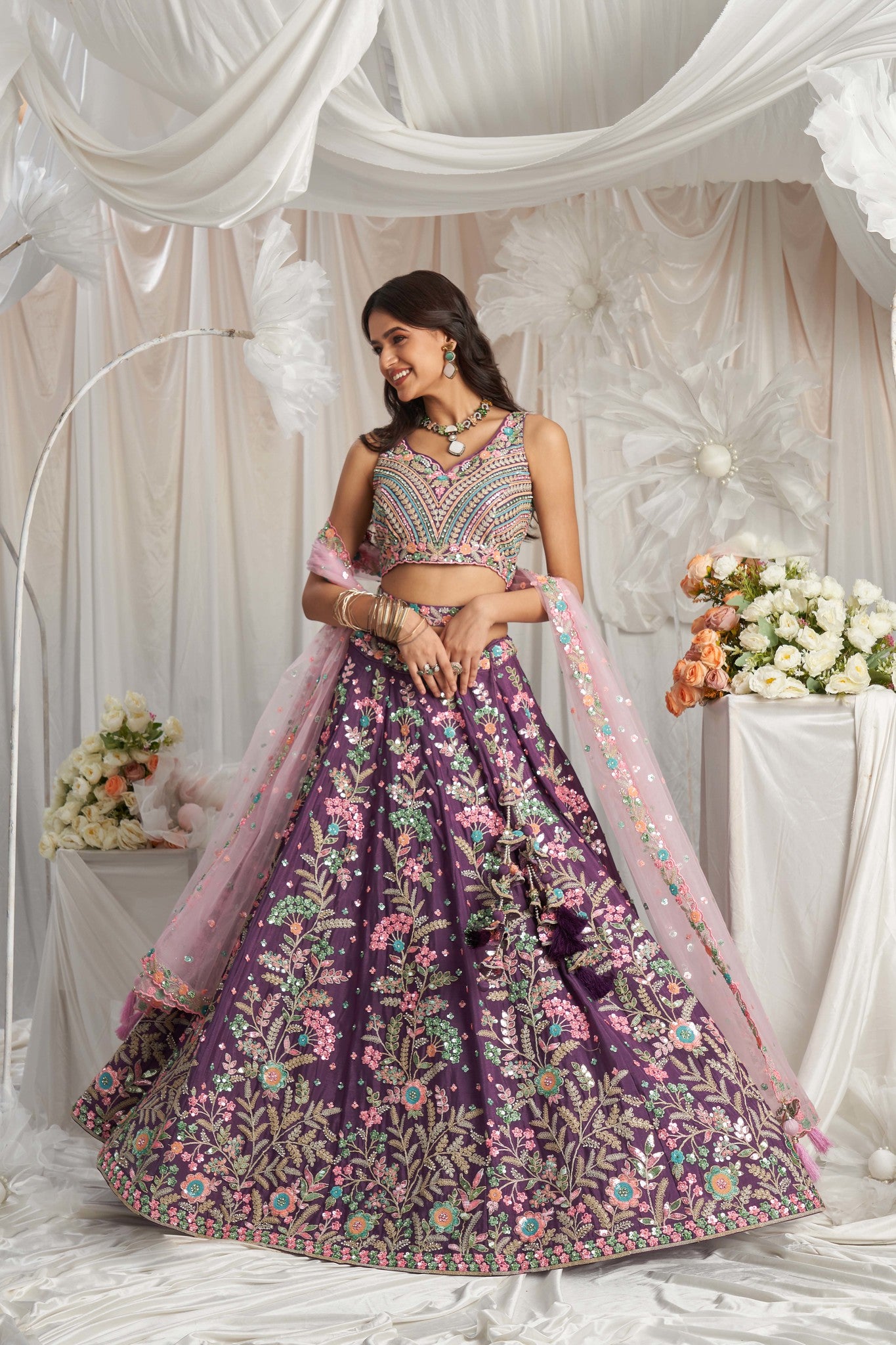 Traditional Wear Women's Heavy Lehenga Choli Collection Purple