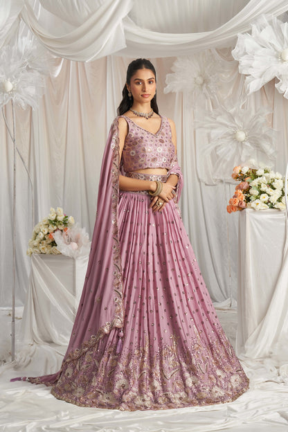 Traditional Wear Women's Heavy Lehenga Choli Collection Lavender