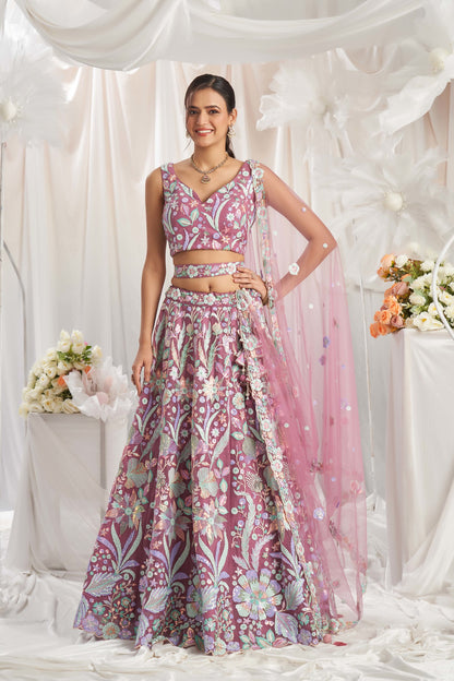 Traditional Wear Women's Heavy Lehenga Choli Collection Rose Gold