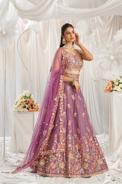 Traditional Wear Women's Heavy Lehenga Choli Collection Lavender