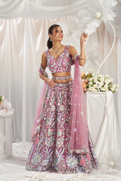 Traditional Wear Women's Heavy Lehenga Choli Collection Rose Gold