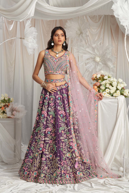 Traditional Wear Women's Heavy Lehenga Choli Collection Purple