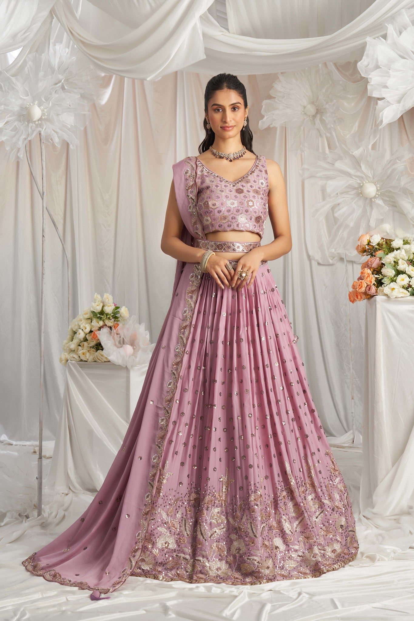 Traditional Wear Women's Heavy Lehenga Choli Collection Lavender