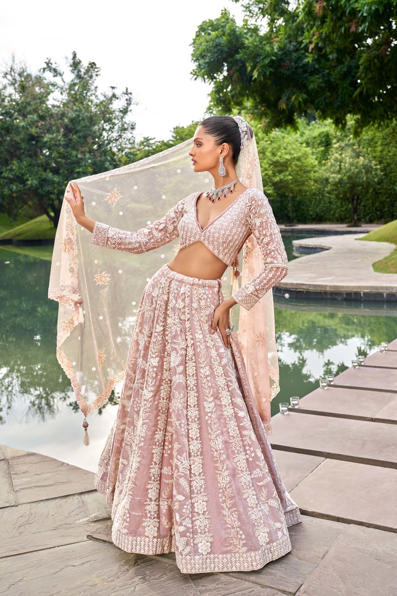 Traditional Wear Women's Heavy Lehenga Choli Collection Nude