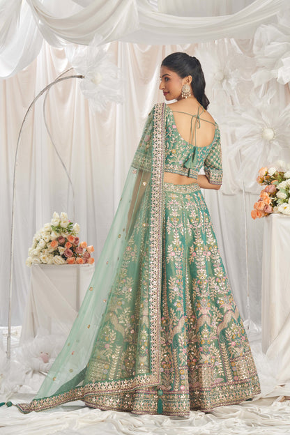 Traditional Wear Women's Heavy Lehenga Choli Collection Sea Green