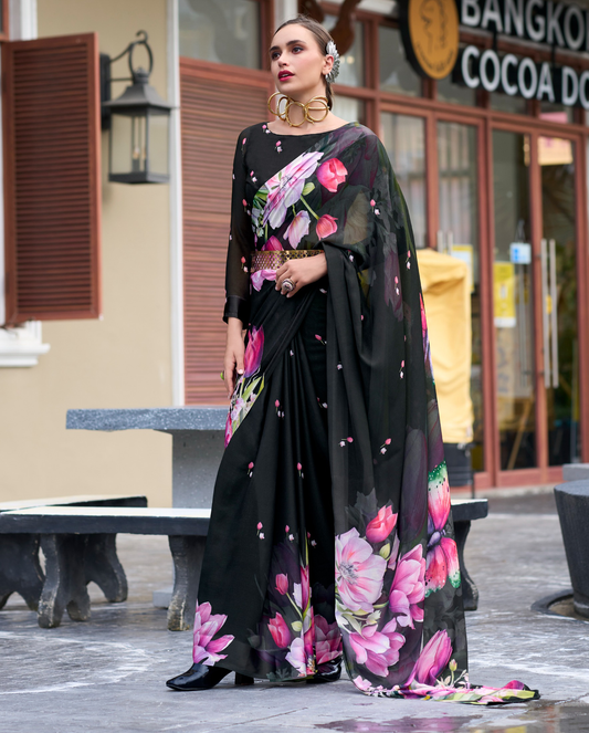 Traditional Functions Wear Saree Collection Black