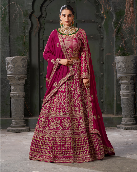 Heavy Wedding Wear Designer Lehenga Choli Collection Queen Pink