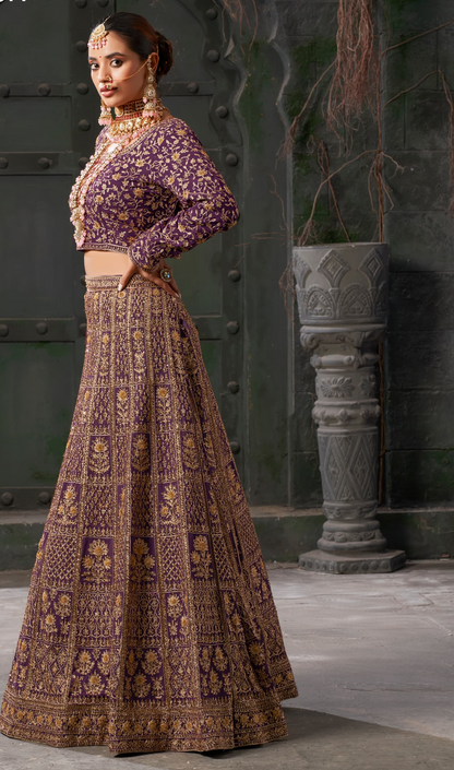 Heavy Wedding Wear Designer Lehenga Choli Collection Wine