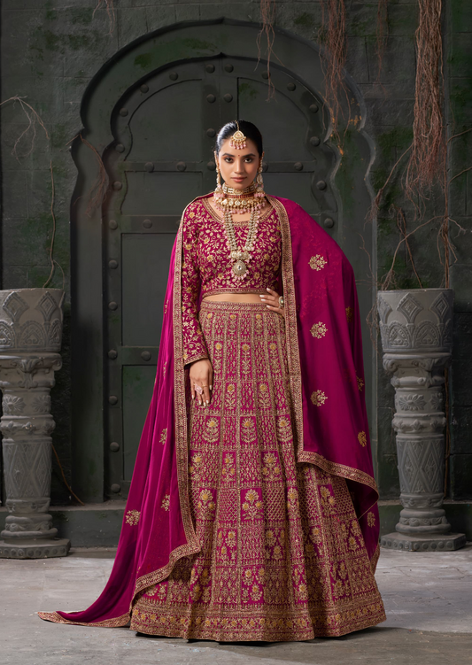 Heavy Wedding Wear Designer Lehenga Choli Collection Queen Pink