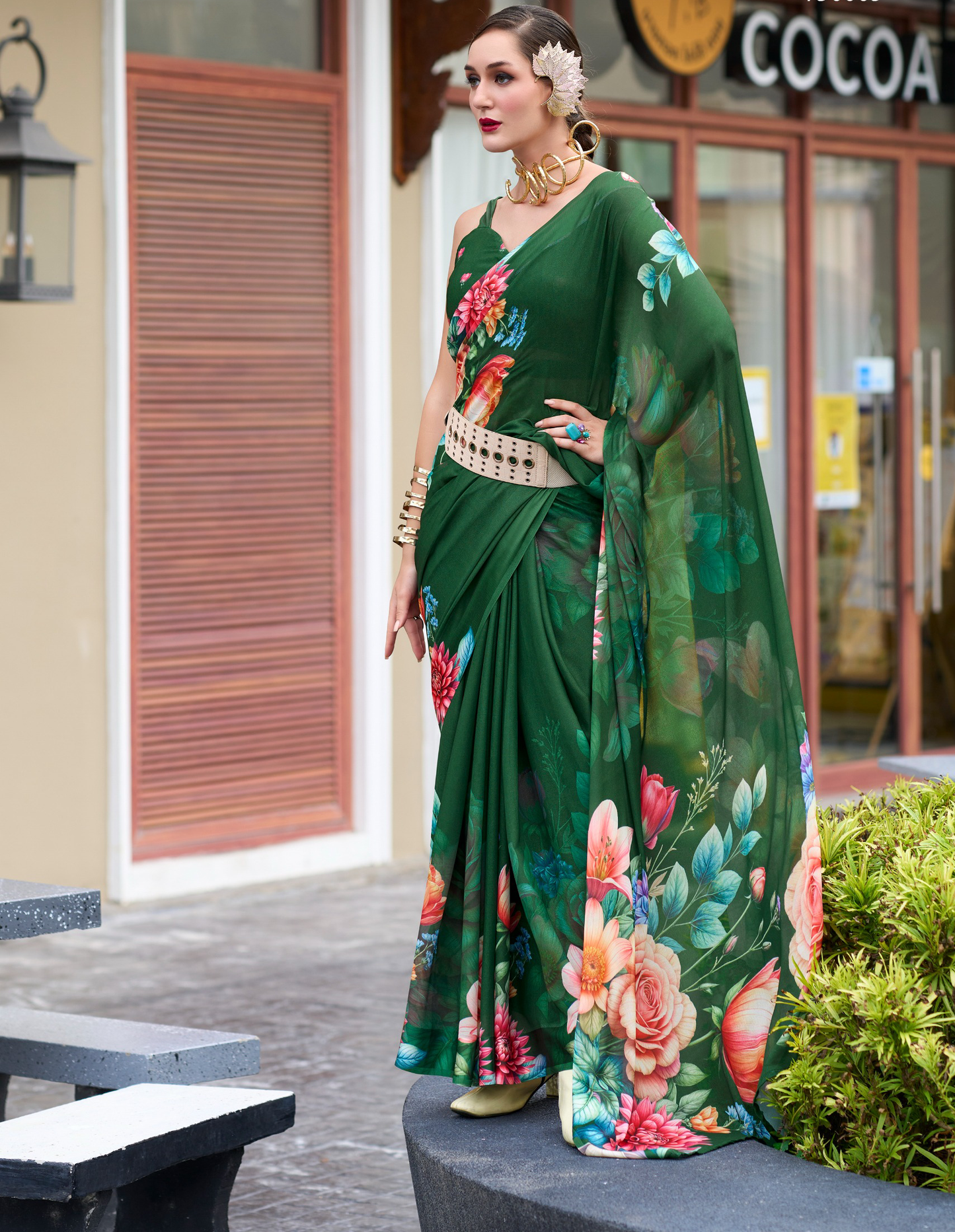 Traditional Functions Wear Saree Collection Green