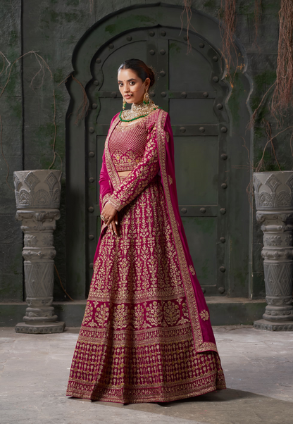 Heavy Wedding Wear Designer Lehenga Choli Collection Queen Pink